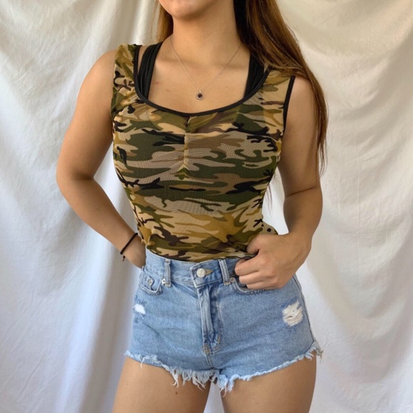 Mesh Camo lettuce edge tank - Picture 1 of 4